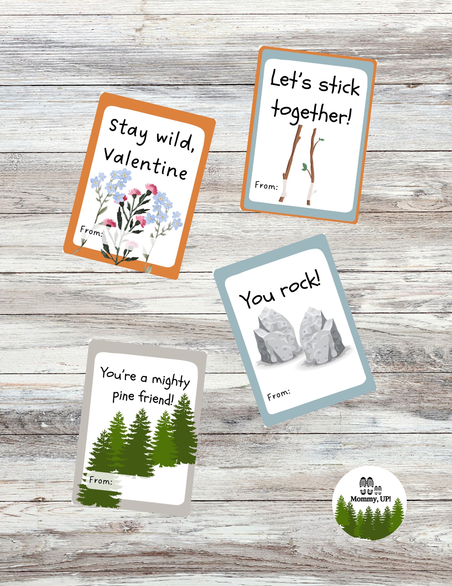 free printable nature valentines