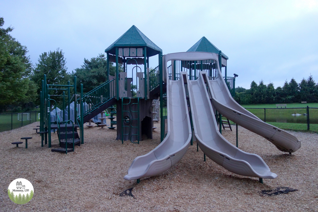 Big slides on the playground at Griffin Park
