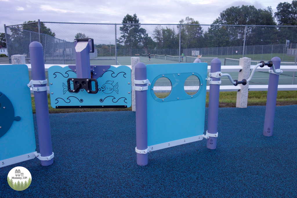 interactive stations in the inclusive play area