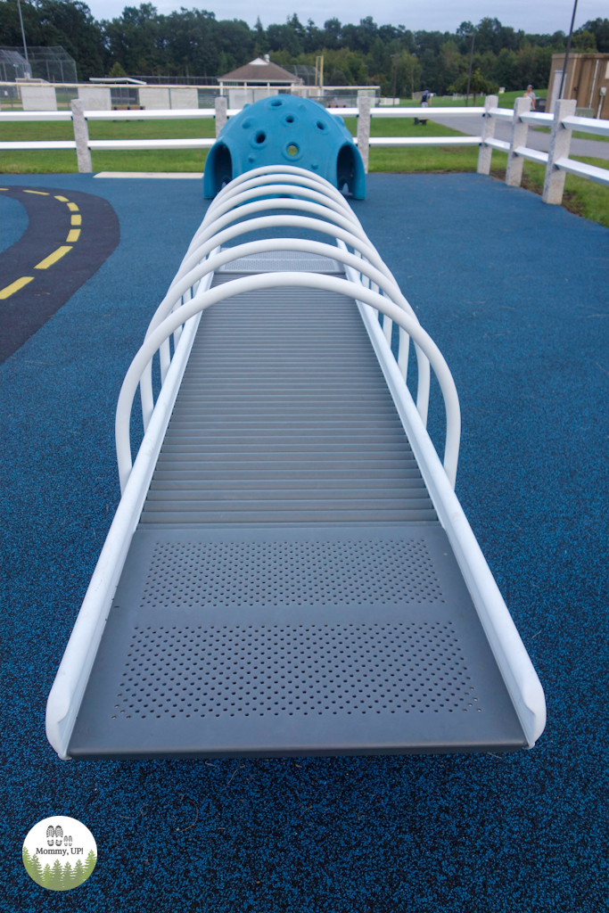 flat roller slide in the inclusive play area