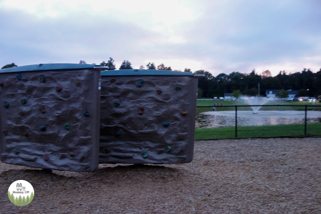 Climbing wall in the playground