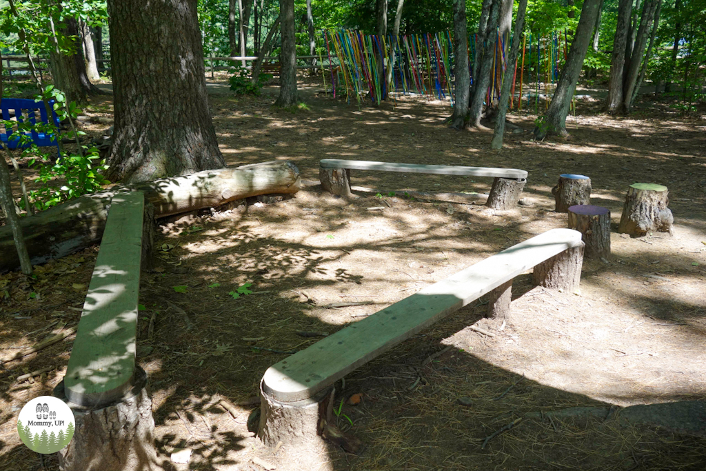 balance beams in the play grove at montshire museum