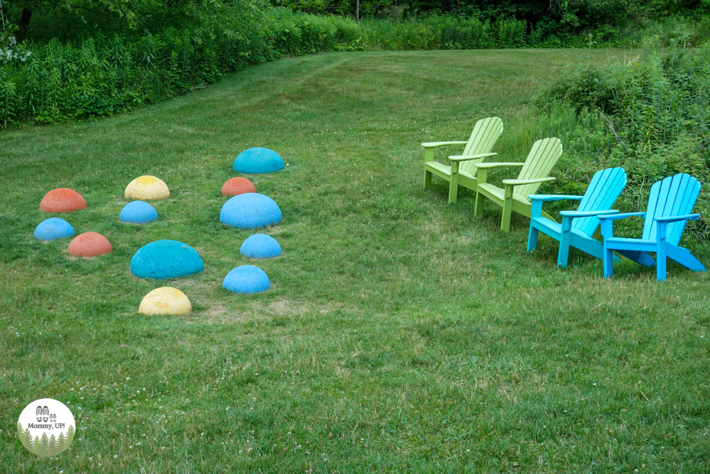 Lounge chairs outside the David Goudy Science Park in Norwich, VT