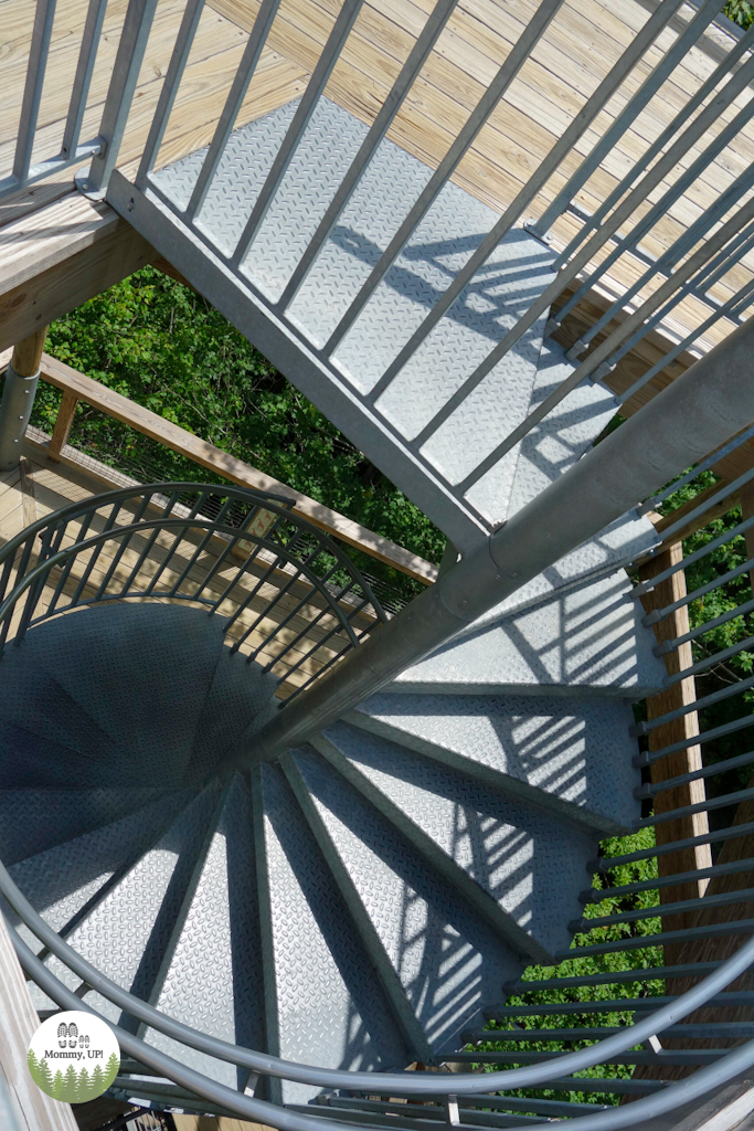 Spiral stairs on the Quechee Forest Canopy Walk 