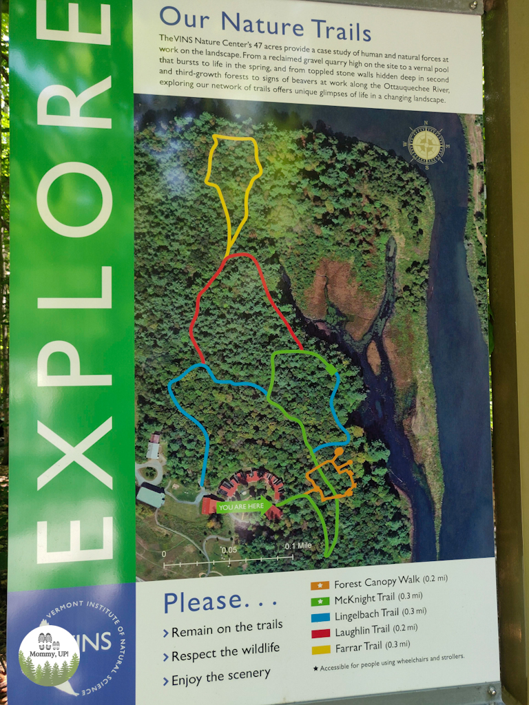 Trail map for Vermont Institute of Natural Science