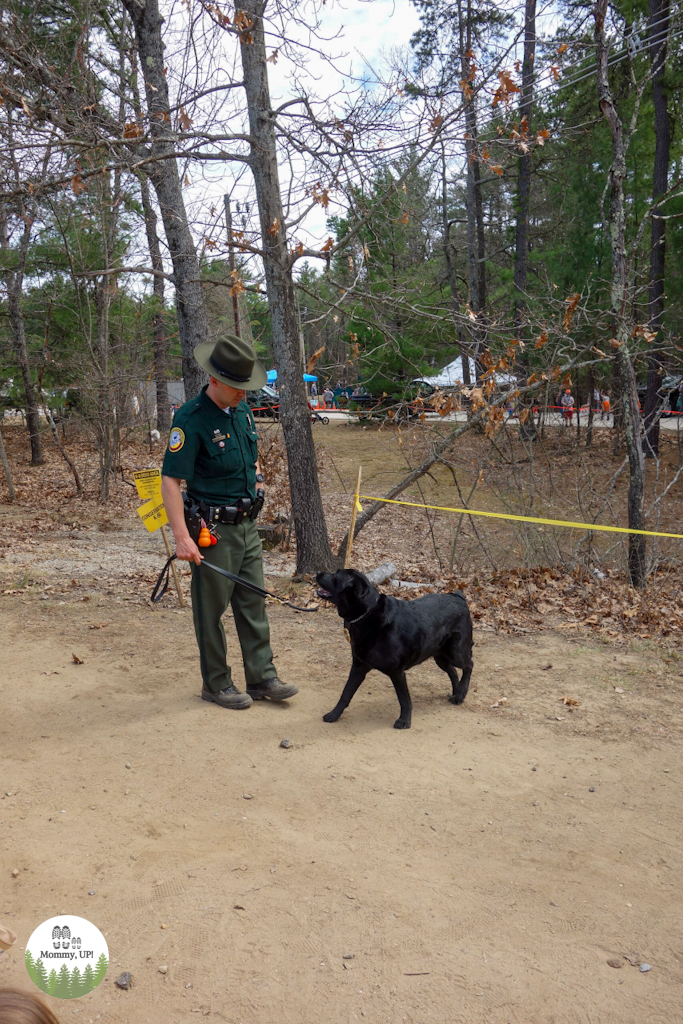 K9 team demonstrating at Fish and Game in Concord
