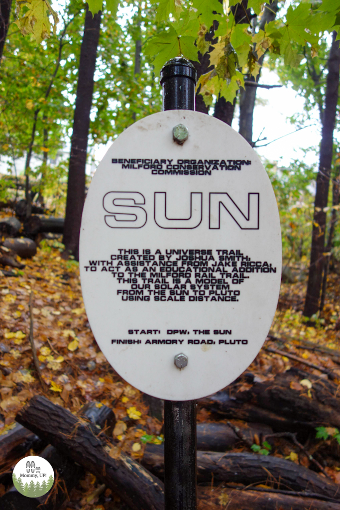 Model solar system on the rail trail in Milford, NH 