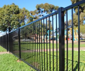 fenced playground