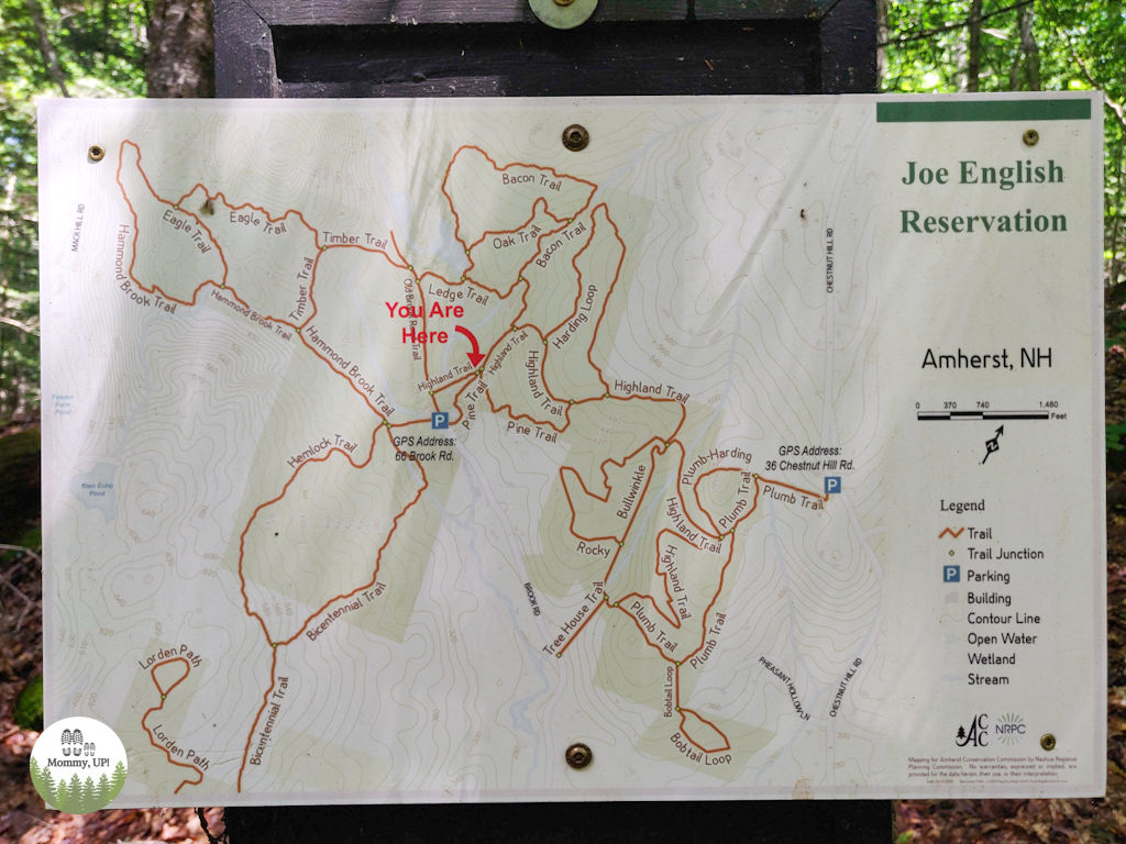 trail map of the joe english in amherst, nh